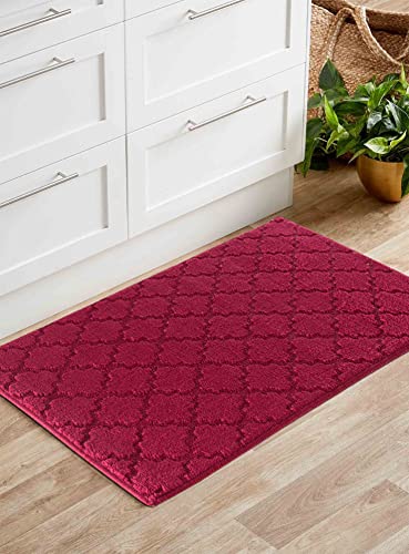 Serdim Rugs rutschfeste Fußmatte mit Rankgitter, für Küche und Flur, Rot, 40 x 60 cm von Serdim Rugs