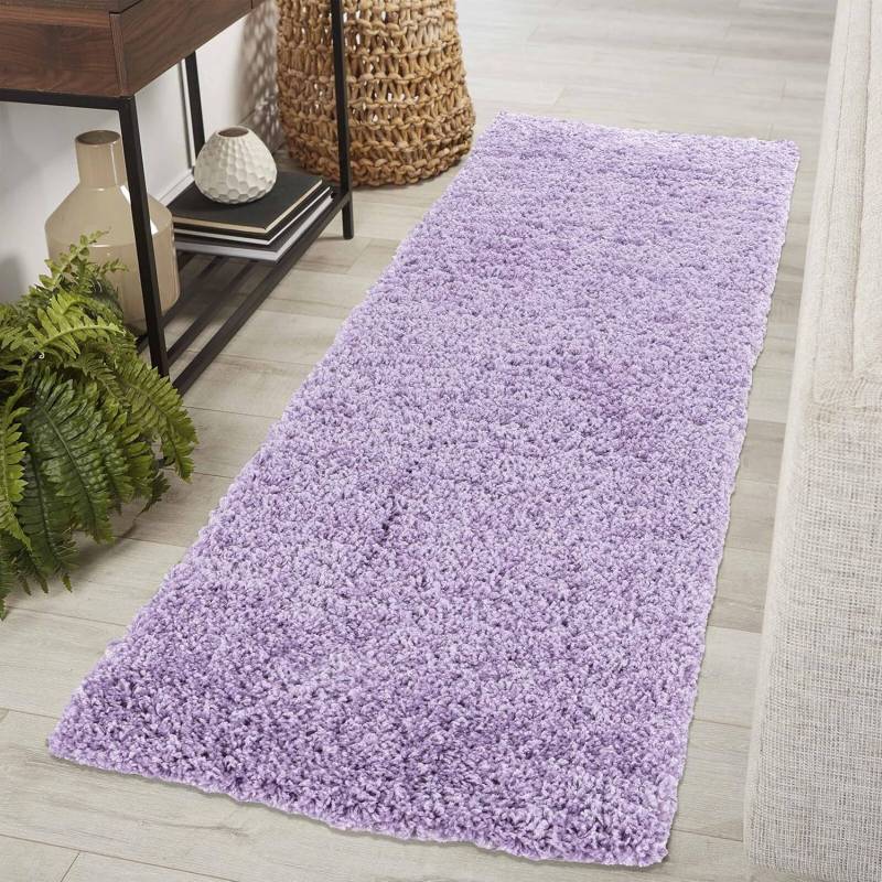 Serdim Teppiche Shaggy Teppich Wohnzimmer Teppich Lilac 80x150cm  B-Ware von Serdim Rugs