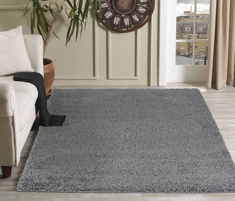 Serdim Teppich Mat Wohnzimmerteppich Dunkelgrau 60 X 110 Cm Zottelig B-Ware von Serdim
