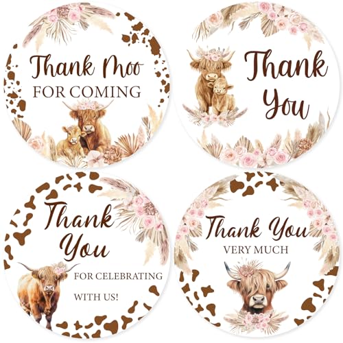 Serencatcher 10 Bögen Highland Cow Thank You-Aufkleber, Hochlandkuh Motto Party Favors Boho Floral Thank You for Celebrating with Us Etiketten für Babyparty Geburtstag Party Dekorationen Serencatcher 10 Bögen Highland Cow Thank You-Aufkleber, Hochlandkuh Motto Party Favors Boho Floral Thank You for Celebrating with Us Etiketten für Babyparty Geburtstag Party Dekorationen von Serencatcher