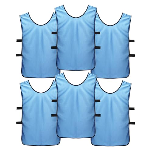 6 Stück Fußball Trainingsweste Sports Mesh Bibs fürs Teamtraining Multifarbige Trainingswesten für Herren Damen Fußball Trainingsleibchen ohne Logo für Fußball,Basketball Training von SerendipitousWhisper
