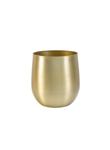 Serene Spaces Living Aluminiumvase in Messingoptik, dekorative Akzente aus Messing, Verwendung als Messing-Pflanzgefäß für Pflanzen, goldene Blumenvase für Hochzeit oder Veranstaltung, Metalltopf für von Serene Spaces Living