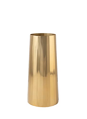 Serene Spaces Living Goldfarbene Metallvase, zylinderförmig, Moderne Hochzeits- und Jahrestagsdekoration, Tischdekoration, 5,7 cm Durchmesser und 15,2 cm Höhe von Serene Spaces Living