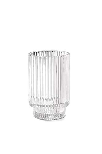 Serene Spaces Living Votivkerzenhalter aus Glas, transparent, geriffelt, perfekt für Hochzeiten und Heimdekoration, Maße: 12,7 cm hoch und 8,9 cm Durchmesser. von Serene Spaces Living