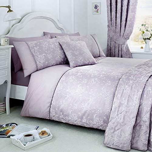 Serene - Jasmin – pflegeleichtes Bettbezug-Set | Doppelbettgröße | Lavendel-Bettwäsche von DREAMS AND DRAPES