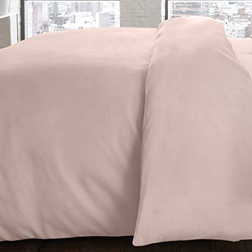 Serene Plain Dye Collection Pflegeleichter Bettbezug, Blush, Doppelbett von Serene