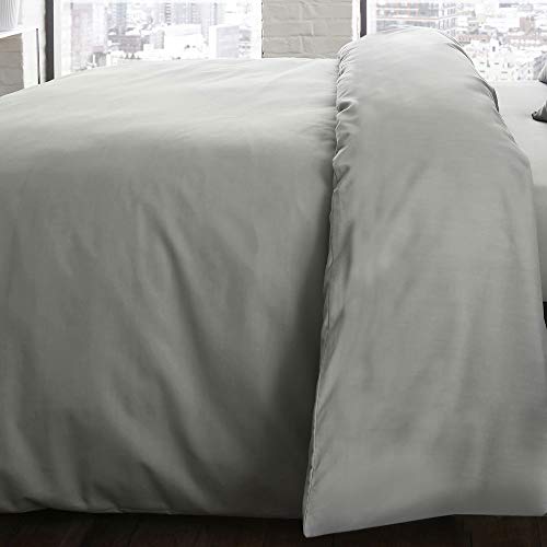 Serene Plain Dye Collection Pflegeleichter Bettbezug, Grau, Doppelbett von Serene