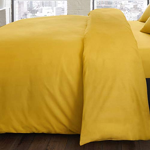 Serene Plain Dye Pflegeleichter Bettdeckenbezug, Ocker, Einzelbett von Serene