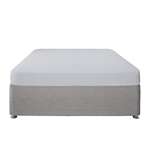 laqula Einfarbig Unifarben, pflegeleicht, 32 cm tiefes Spannbetttuch, Baumwolle Polybaumwolle Polyester, Silber, Doppelbett von laqula