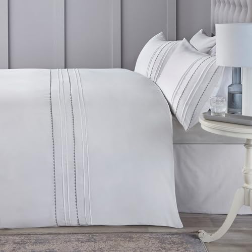 Serene RIC Rac, strukturiertes Bettbezug-Set, Super-Kingsize-Bett, Silber von laqula