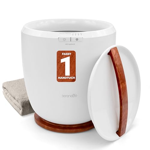 SereneLife Handtuchwärmer Elektrisch Eimer, Handtuchtrockner mit Timer, Tragbare Heizung Wärmegerät für Hotel, Fitnesscenter & Wellness mit automatischer Abschaltung, Energiesparend & Mobil, Rot von SereneLife