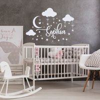 Baby Name Wand Aufkleber Wolken Wandsticker Mond Sterne Kinderzimmer Dekor Baby Name Wand Aufkleber Wolken Wandsticker Mond Sterne Kinderzimmer Dekor von SereneWallpaper