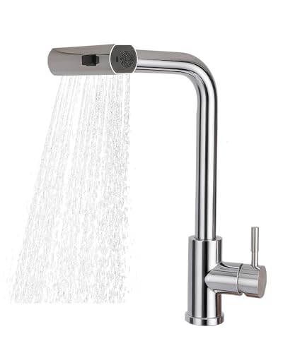 Serenfira Wasserhahn Küche mit Ausziehbarer Geschirrbrause,Waschtischarmatur 360° Drehbar,Mischbatterie Spültischarmatur mit Brause 3 Modus,Edelstahl Einhebelmischer Waschbecken Serenfira Wasserhahn Küche mit Ausziehbarer Geschirrbrause,Waschtischarmatur 360° Drehbar,Mischbatterie Spültischarmatur mit Brause 3 Modus,Edelstahl Einhebelmischer Waschbecken von Serenfira