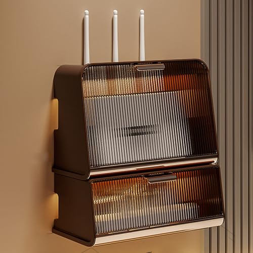 Serenitison Router Schrank,Router Verstecken,Router Regal,WiFi Router Aufbewahrungsbox,Schwebende Regale,TV Set Top Rack für Wohnzimmer Schlafzimmer Wohnung,Kratzfest(Desktop oder Wandbehang) von Serenitison