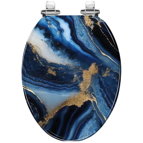 Serenitison WC Deckel aus Kunstharz,WC Sitz Mit Absenkautomatik,WC Toilettendeckel,Universal Toilettensitz,Leiser Toilettensitz mit langsamer Absenkung,Verdickter Farbiger Toilettensitz,43 * 36cm von Serenitison