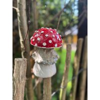 Zaunhocker Kunst Für Den Staketenzaun Keramik Pilz Garten von SerenoDesigns