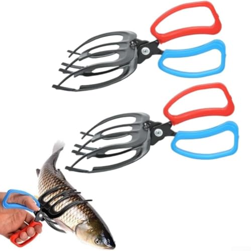 Angelzange Greifer, tragbare Angelzange Greifer mit verstellbarer Drei-Klauenklemme für sichere Fischhandhabung zum Messen (große Größe x 2) von Serenophile