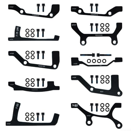 Hochfestes Aluminium-Bremsbelagadapter-Set für elektrische Mountainbikes, kompatibel mit 140 mm und 203 mm Scheibengrößen, inklusive Montagezubehör (B05-R203) von Serenophile