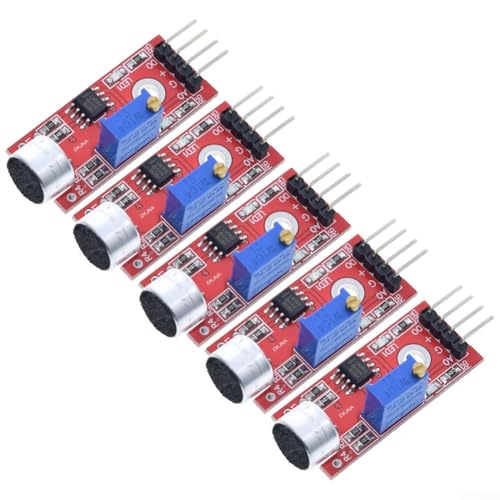 Ky 037 Sound-Sensor-Modul für Mikrofone, geräuscharm und einstellbare Schwellenempfindlichkeit, 5 Stück von Serenophile