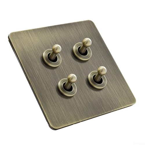 Smart Lighting Control Eleganter 86 Typ Edelstahl Wandschalter mit flexiblen Verdrahtungsoptionen (4-Gang) von Serenophile