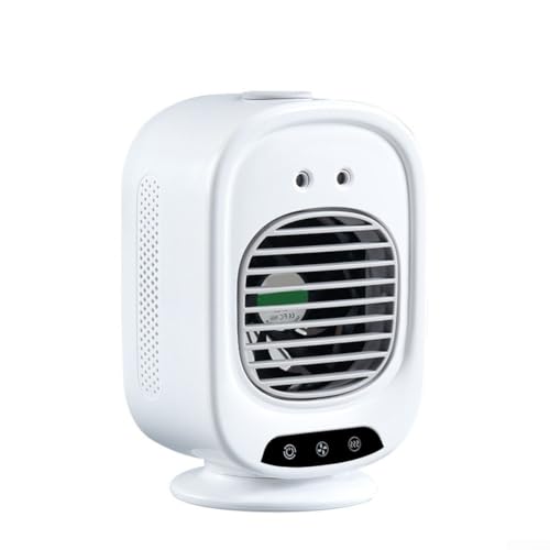 Tragbarer Ventilator für Klimaanlage, 3 Geschwindigkeiten und 2 Sprühmodi, Luftbefeuchtung für Zuhause oder im Büro von Serenophile