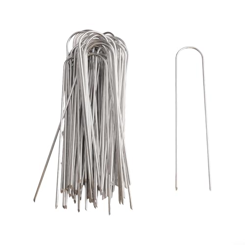 U-förmige Gartenklammern, strapazierfähig, verzinkt, für Bodenstabilität, für Gartenarbeit und landwirtschaftliche Anwendungen (15 cm), 100 Stück von Serenophile