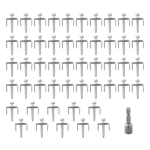 Zaunklammern aus 304 Edelstahl, 50 Stück, langlebig für Weichholz und gewebte Zäune, praktischer Sechskant-Adapter Zaunklammern aus 304 Edelstahl, 50 Stück, langlebig für Weichholz und gewebte Zäune, praktischer Sechskant-Adapter von Serenophile