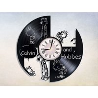 Alltags Comics Schallplatte Wanduhr, Kinderzimmer Dekor, Geschenke Für Kinder, Jungen, Mädchen, Geschenk Calvin Und Hobbes Fans von SergioArtStudio