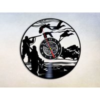 Jagd Vinyl Wanduhr, Wand Kunst Dekor, Geschenk Für Jäger, Geschenke von SergioArtStudio