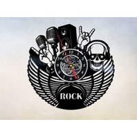 Rockmusik Schallplatte Wanduhr, Dekor, Geschenk Für Liebhaber von SergioArtStudio