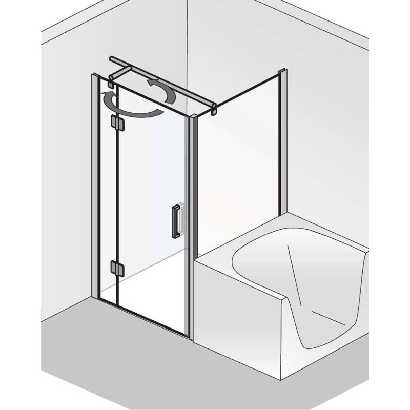 HSK Aperto Drehtür pendelbar an Nebenteil mit verkürzter Seitenwand... von Serie Aperto