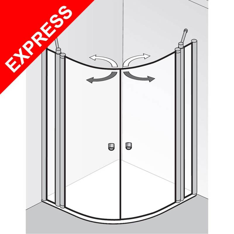 HSK Exklusiv Runddusche 4-teilig 90 x 90 x 200 cm alu silber-matt von Serie Exklusiv