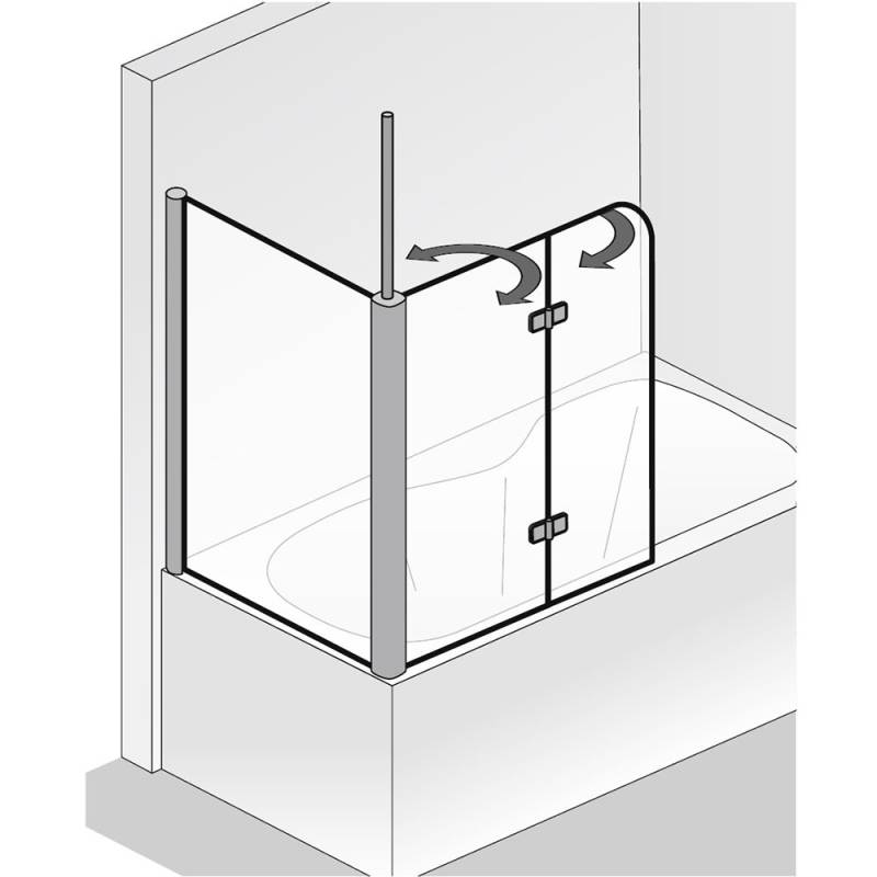 HSK SEITENWAND zu Badewannenaufsatz Exklusiv von Serie Exklusiv