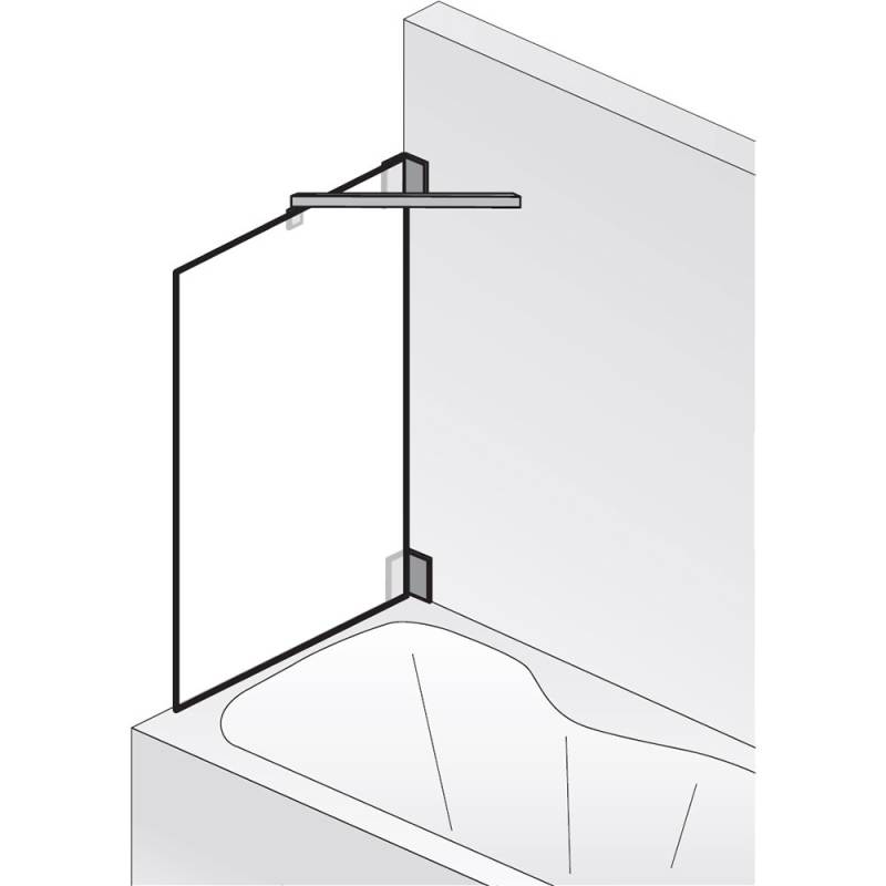 HSK Seitenwand zu Badewannenaufsatz K2 Duschkabine von Serie K2