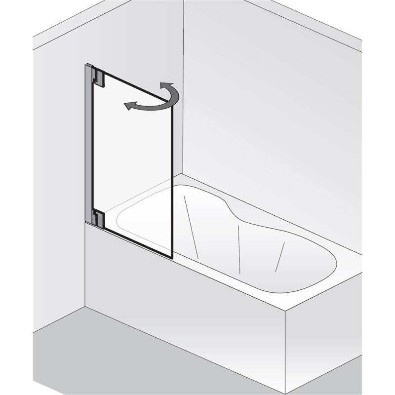 HSK Badewannenaufsatz K2P 1 bewegliches Element von Serie K2P