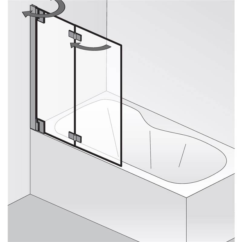 HSK Badewannenaufsatz K2P 2 bewegliche Elemente von Serie K2P