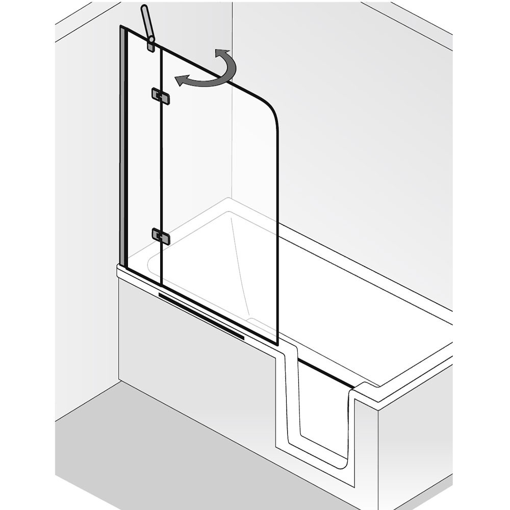 HSK Badewannenaufsatz Premium Softcube pendelbar 2-teilig von Serie Premium Softcube