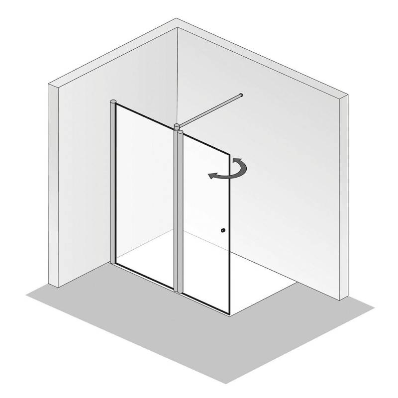 HSK Walk In Easy 2 mit einem schwenkbarem Seitenteil von Serie Walk In