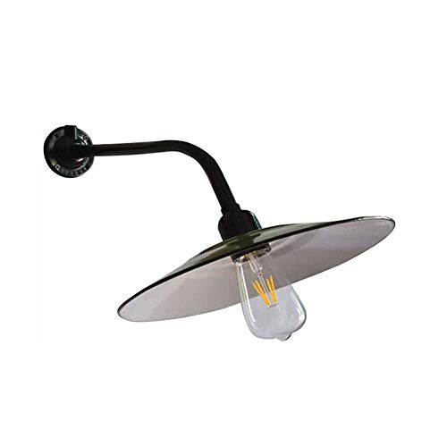 AußenWandleuchte Retro Schwarz Grün Industrie Metall Schirm Wandlampe Vintage Antik E27 Edison Glühbirne Außenlampe für Treppen Flur Terrassen Aussenwand Innenhöfe Garten Wandlichter φ35CM von Serin-Eletro