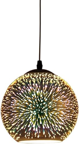 Serin-Eletro Pendelleuchte Vintage E27 Glas Kugel Schatten Pendellampe 3D-Feuerwerk Effekt Design Höhenverstellbar Hängeleuchten Esszimmer Esstisch Schlafzimmer Küche Cafe Dekor-Lampe,Φ20cm von Serin-Eletro