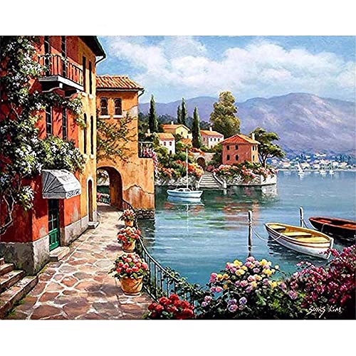 DIY 5D Diamond Painting Full Drill Set,Strand Round Erwachsene Kinder Malen nach Zahlen Diamant Painting Bilder,Strass Stickerei Mosaik Kreuzstich Kunsthandwerk für Heimdekor Wand 70x100cm 28x40in von Serlaok