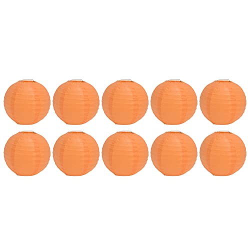 Hängende Papierlaternen, 10 Stück, 15,2 Cm, Runde Chinesische Papierlaternen, Festliche Hängende Kugellaterne Für Hochzeitsfeier(Orange) von Serlium
