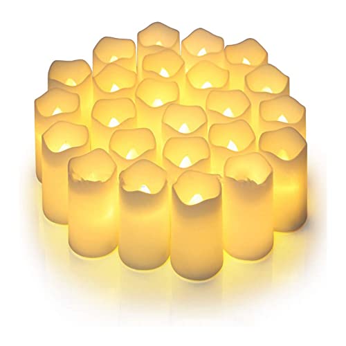 LED-Kerzen, Flammenlos, 24 Stück, Elektrische LED-Kerzen, Kunststoff, Elektronische Komponenten, Teelicht-Set Für Hochzeit, Beichte, Dekoration(#1) von Serlium