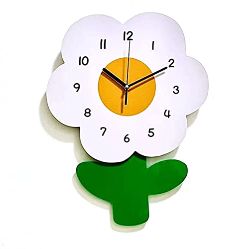 Moderne Dekorative Uhr, Blumenförmige Wanduhren Für Kinder, Cartoon, Niedlich, Exquisit, Geräuschlos, Für Wohnzimmer, Büros(30 * 40cm) von Serlium