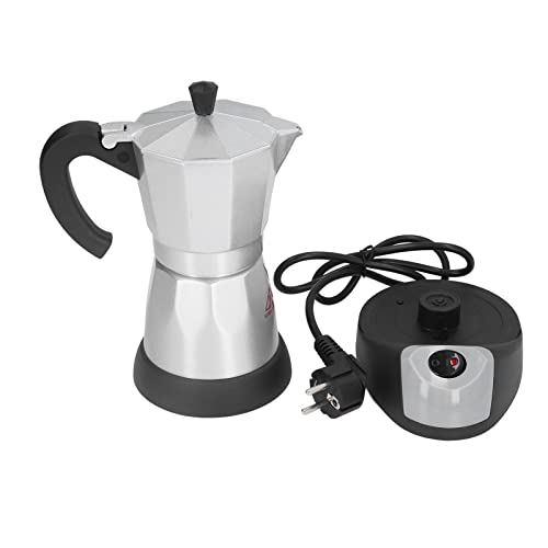 Serlium Mokkakanne, 6 Personen 300 ml Aluminium Elektrische Mokkakanne Italienische Kaffeekanne Filterkanne Kaffeekanne mit europäischem Stecker für Kaffeekakao von Serlium