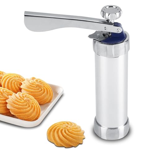 Serlium Cookies Press Maker Kit Aluminiumlegierung DIY Cookies Maker Ergonomisches Griffdesign Kekse Pressmaschine Backformen Küche Backwerkzeuge von Serlium