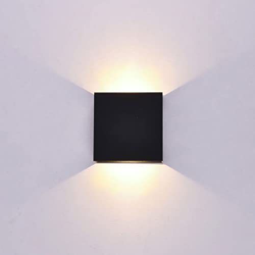 Serlium Moderne LED-Wandleuchte Für Den Innenbereich, Wandleuchte Für Wohnzimmer, Wandleuchte aus Aluminium Für Den Innenbereich, LED-Wandleuchte Für Schlafzimmer, Flur, Schwarz(Warmes Licht) von Serlium