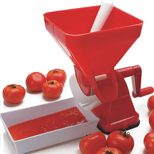 Serlium Tomatenpresse,Manuelle Tomaten Passierte,Pp+Edelstahl 20x17x31cm Tomatensaft Passiersieb Saucenbereiter Lebensmittelsieb Für Obst, Gemüse, Küchenwerkzeug von Serlium