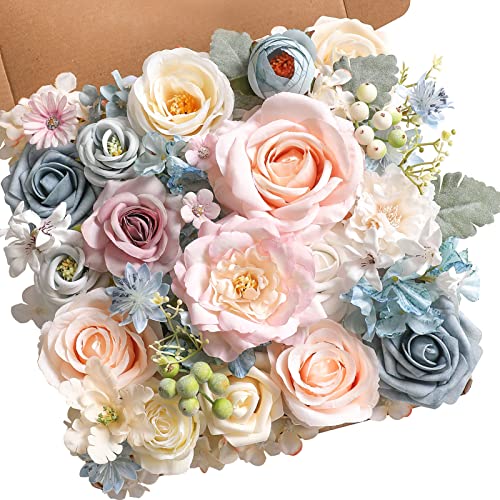 Serra Flora Künstliche Blumen Combo Box Set Kunstblumen Bulk Blume Blatt mit Stielen Arrangements für DIY Hochzeit Blumensträuße Party Tischdekoration Home Dekorationen Indoor Outdoor von Serra Flora