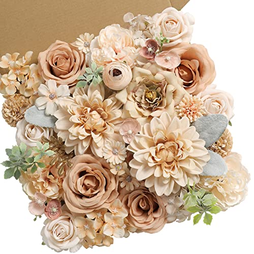 Serra Flora Künstliche Blumen Combo Box Set Kunstblumen Bulk Blume Blatt mit Stielen für DIY Hochzeit Blumensträuße Tafelaufsätze Babyparty Party Home Dekorationen von Serra Flora